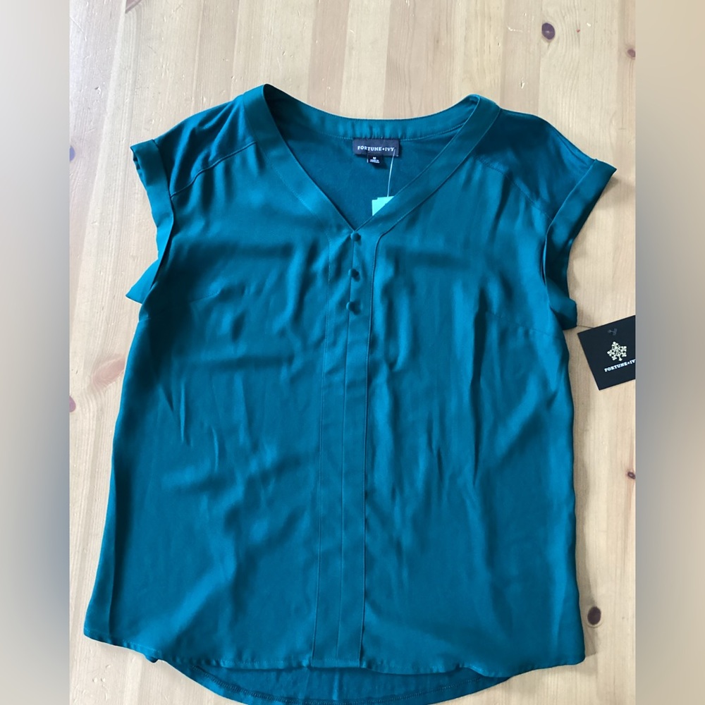 FORTUNE+IVY Helena Mixed Material Blouse